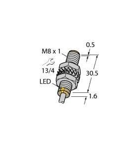 Picture of ["BI2-M08-AN6X, inductive sensor, with increased switching distance"]