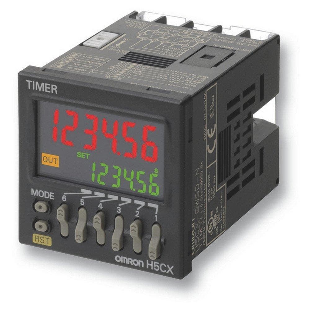 Picture of ["H5CX-L8D-N, 4st. digital VW-time relay, 1 relay, 12.. 24VDC / VAC, 8-round base, 2 control inputs"]