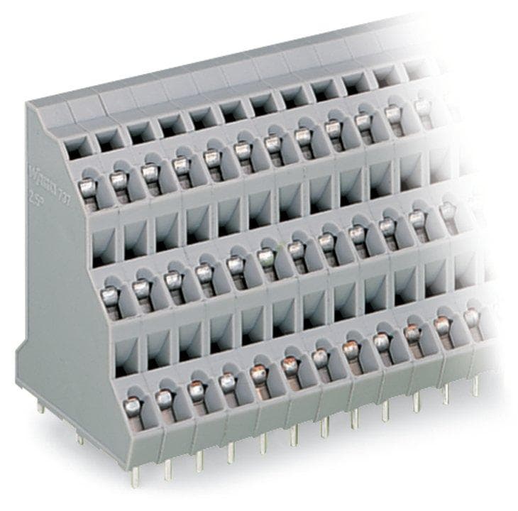 Picture of ["737-108, three-deck PCB terminal; 2.5 mm ²; 5 mm grid; grey"]