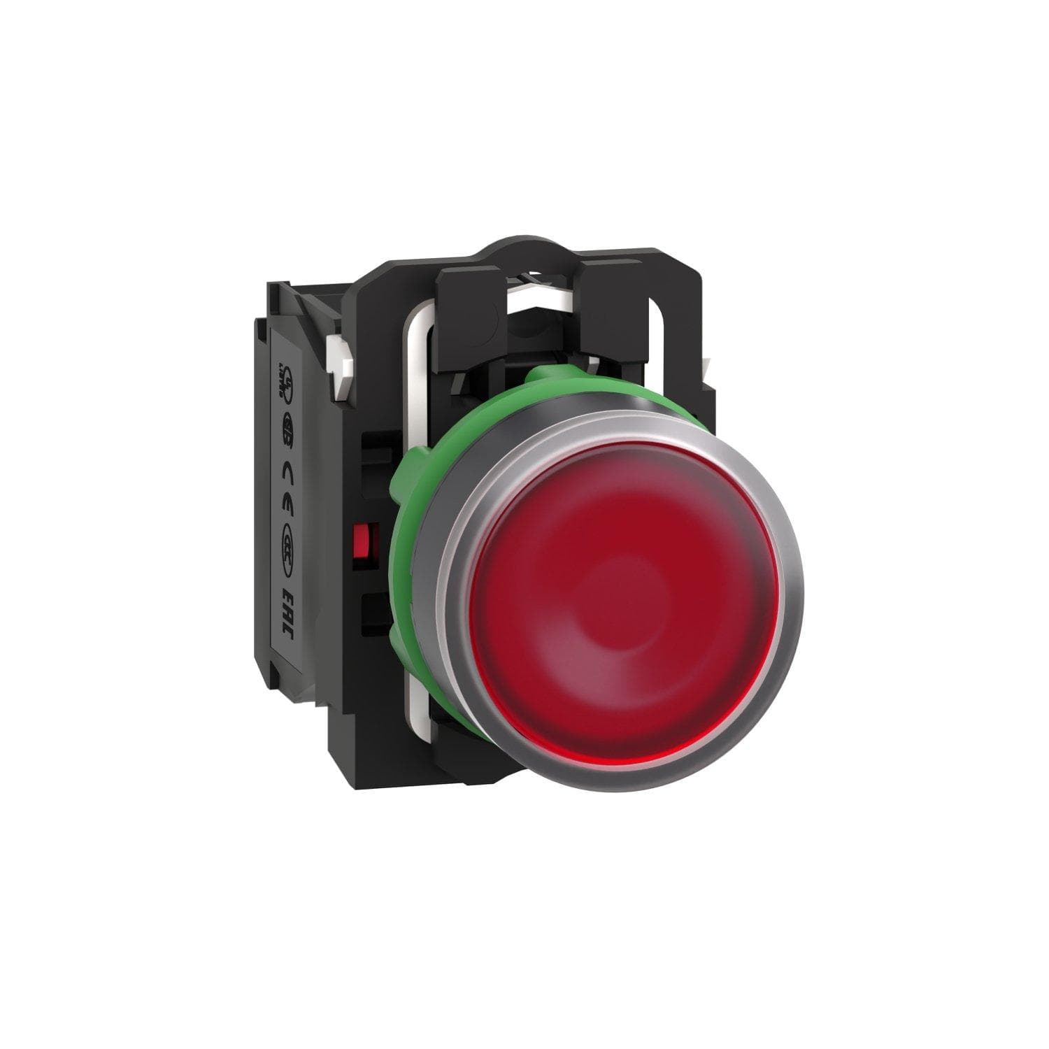 Picture of ["XB5AW34M5, light pressure button, Harmony XB5, plastic, red, 22mm, universal LED, smooth calotte, 1S + 1Ö, 230-240V AC"]