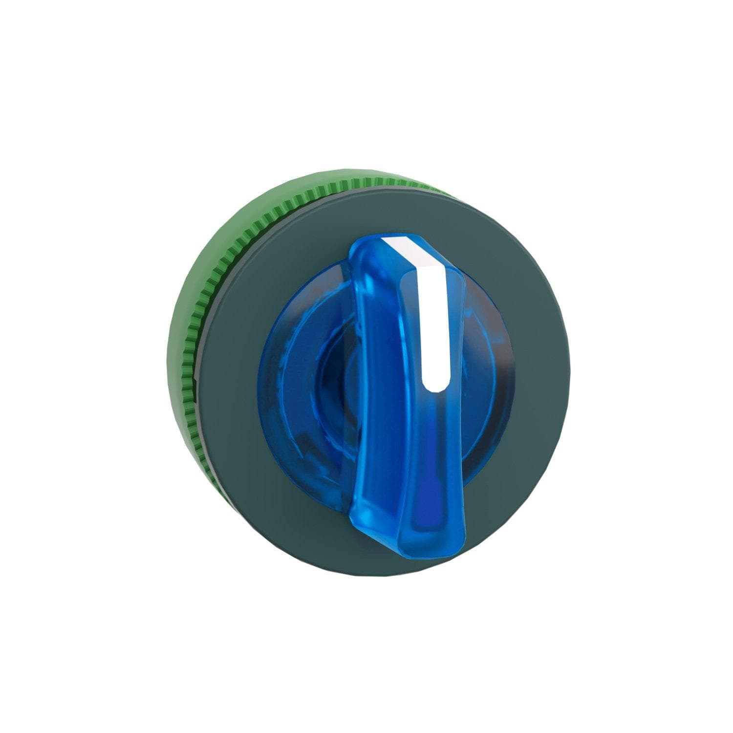 Picture of ["ZB5FK1863, light dial switch, front element, Harmony XB5F, plastic, 30mm, blue, for universal LED, 3 positions, pressing"]