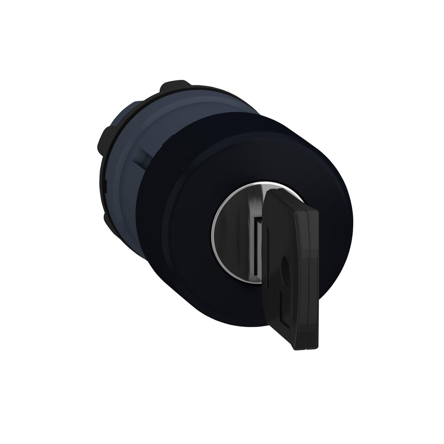 Picture of ["ZB5AS72, Mushroom pressure button, front element, Harmony XB5, plastic, 22mm, black, Mushroom 30mm, key lock"]
