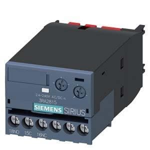 Picture of ["3RA2815-1AW10, auxiliary switch, electronic, delayed, reverse. without auxiliary voltage"]