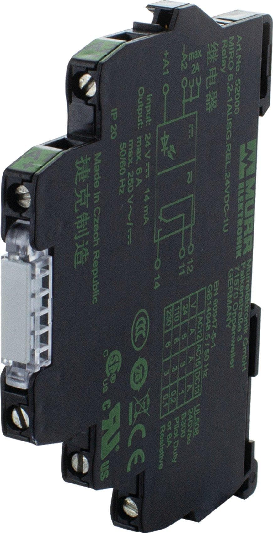 Picture of ["52000, MIRO 6,2 24VDC-1U output relay"]