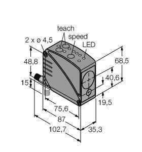 Picture of ["LT3PILVQ, opto sensor, laser reflection light barrier (running time measurement), with switching and on"]