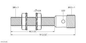Picture of ["BI2-EG08-VP6X-H1341, inductive sensor, with increased switching distance"]