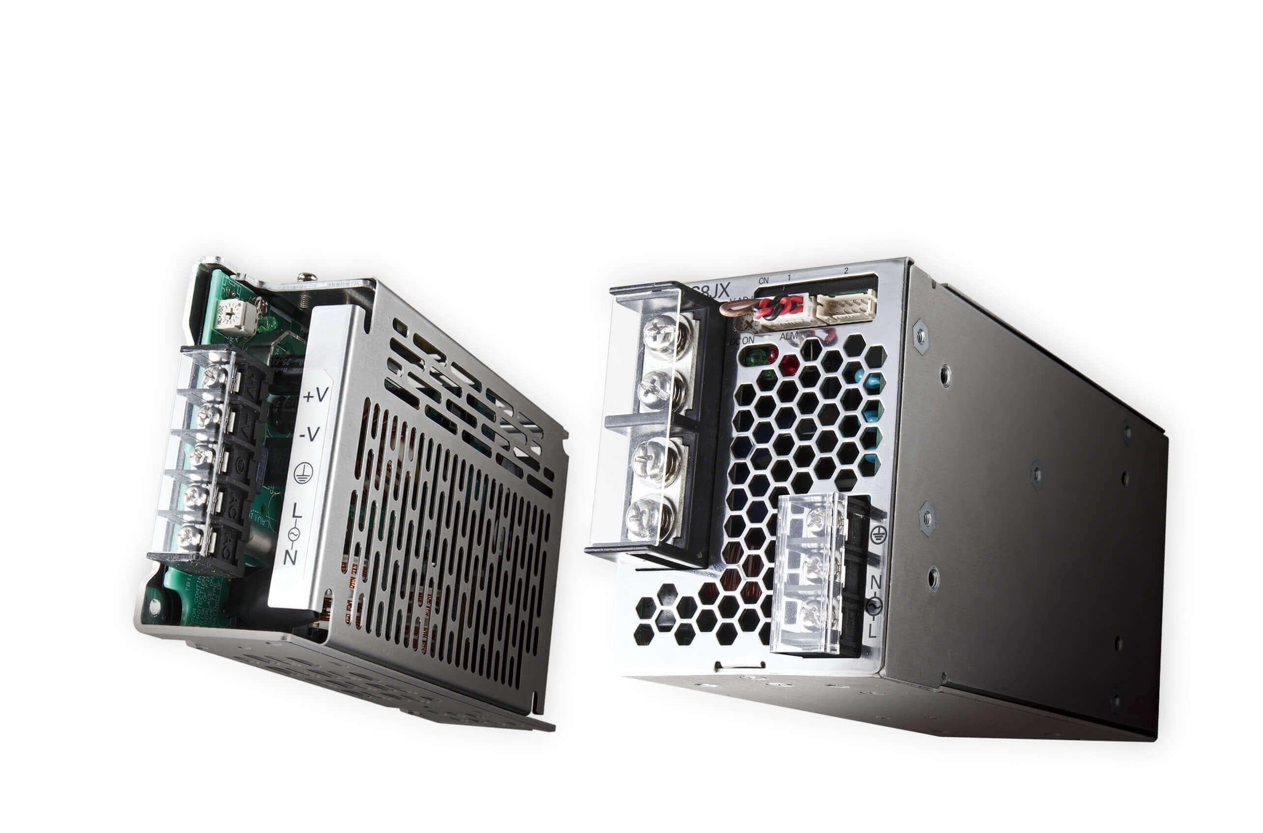Picture of ["S8JX-P60024N, power supply, metal housing, PROPlus, 600 W, 100-240 VAC input, 24 VDC, 27 A output"]