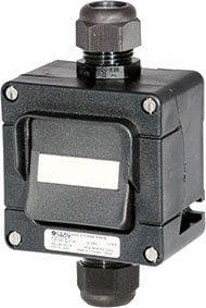Picture of ["GHG 273 2000 R0018, Ex-installation switch 16 A for zone 1 / 21, on / off switch 2-pole, 2 x M25, direct case drilling, screw (s): 2 x M25, 8 mm - 17 mm polyam"]