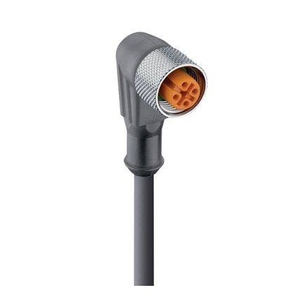 Picture of ["RKWT 4-225 / 2 M, M12 sensor / actuator connection, PUR cable black, unshielded, socket, angled, A- encoded, 4-pin, 4x0.34mm ²"]