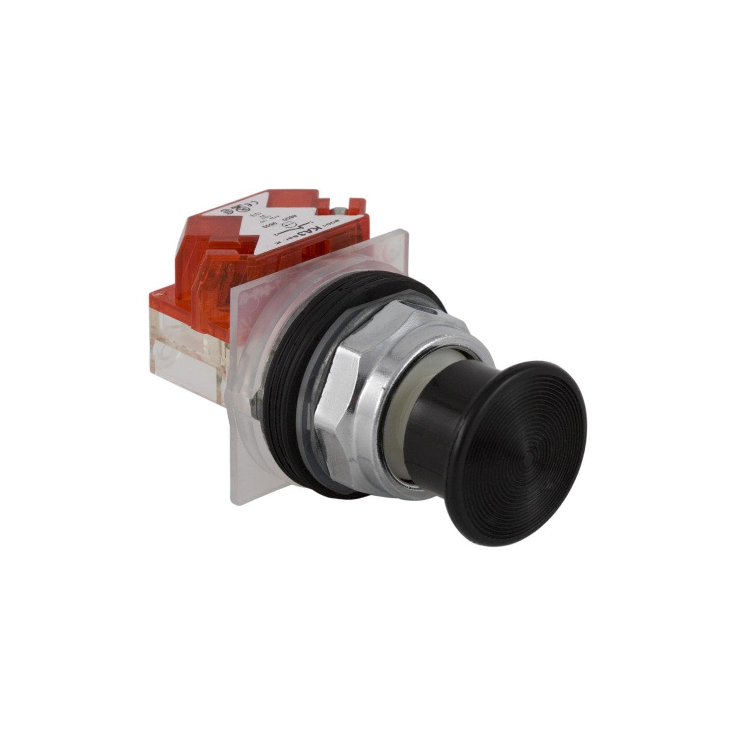Picture of ["9001KR24BH13, pressure button Ø 30, metal front, mushroom pressure button Ø 35mm, black, 1W"]