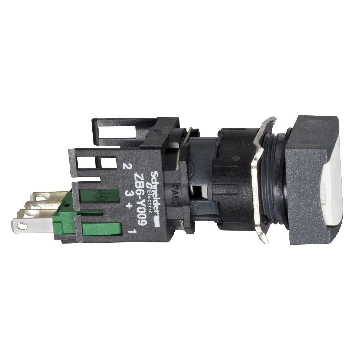Picture of ["XB6CA11B, pressure button, white Ø 16, flat, o"]