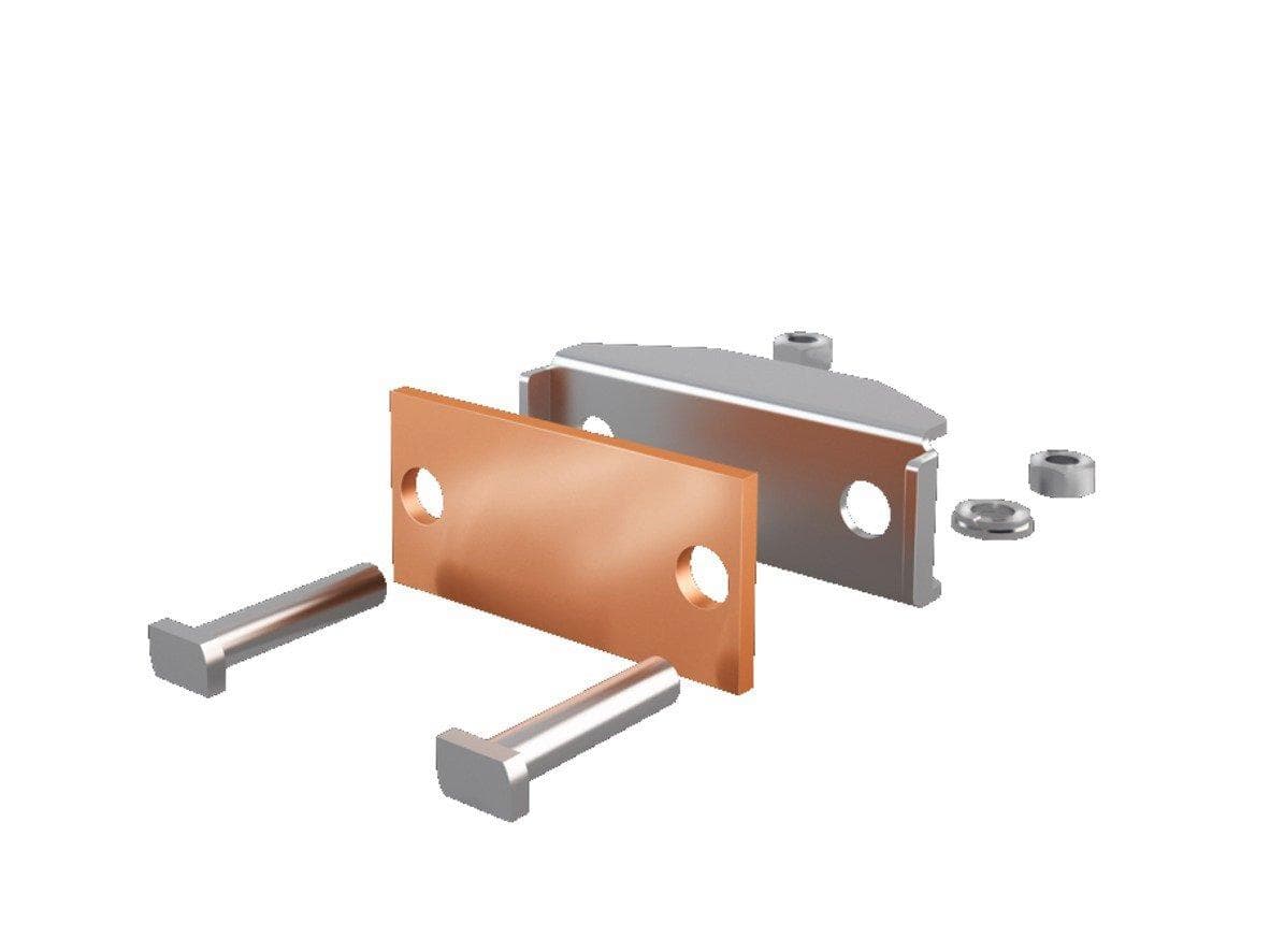Picture of ["SV 9650.340, connecting plates for lam. copper rails max. 2x10x63x1 mm (max. PLS3200), price per VPE, VPE = 3 pieces"]