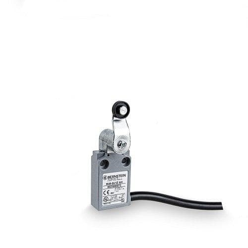 Picture of ["M49-U1Z AH, position switch metal, 1 opener / 1 closing, slider system, turning lever (plastic roll), 1 m U cable, cable outlet side"]