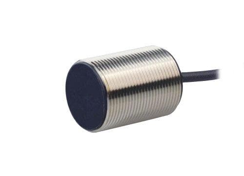 Picture of ["KIB-M30PS / 010-KL2VI, Inductive sewing switch, M30, PNP, Clasp, Cable 2 m, Mounted, Switching distance 10 mm, IO-Link"]