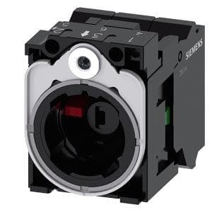 Picture of ["3SU1551-1AB40-3MA0, holder for 3 modules, plastic / metal, 1S, 1Ö, LED module, green, AC / DC 24 V"]