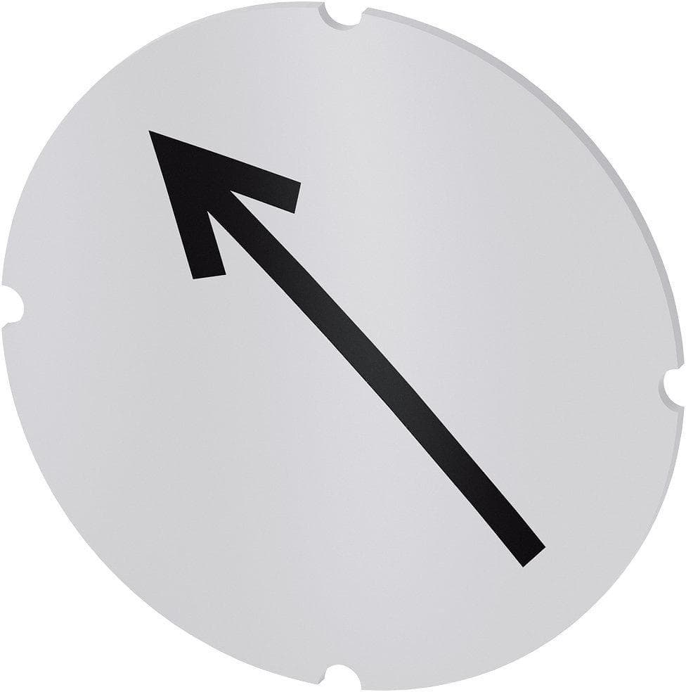 Picture of ["3SU1900-0AB71-0QS0, insertion plate for light pressure button, round, milky, symbol: arrow direction"]