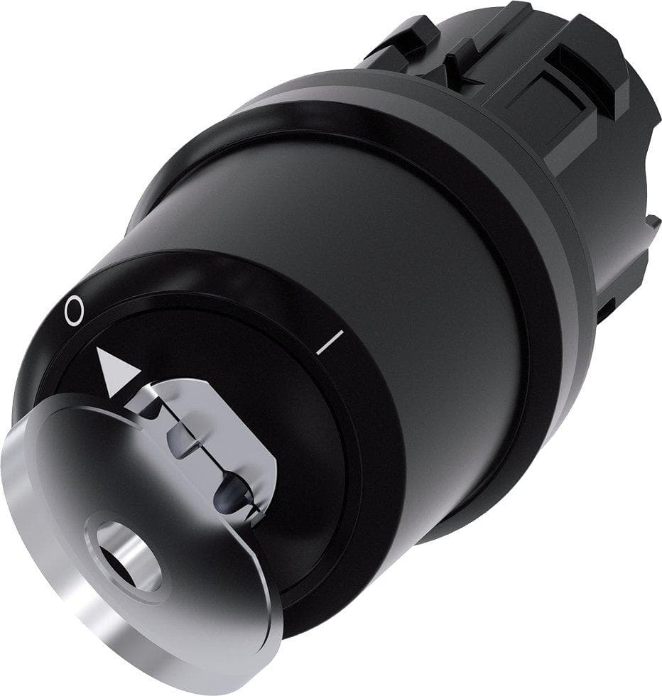 Picture of ["3SU1000-5SF11-0AA0, key switch Siemens, B, 22mm, round, plastic, key pull O + I"]