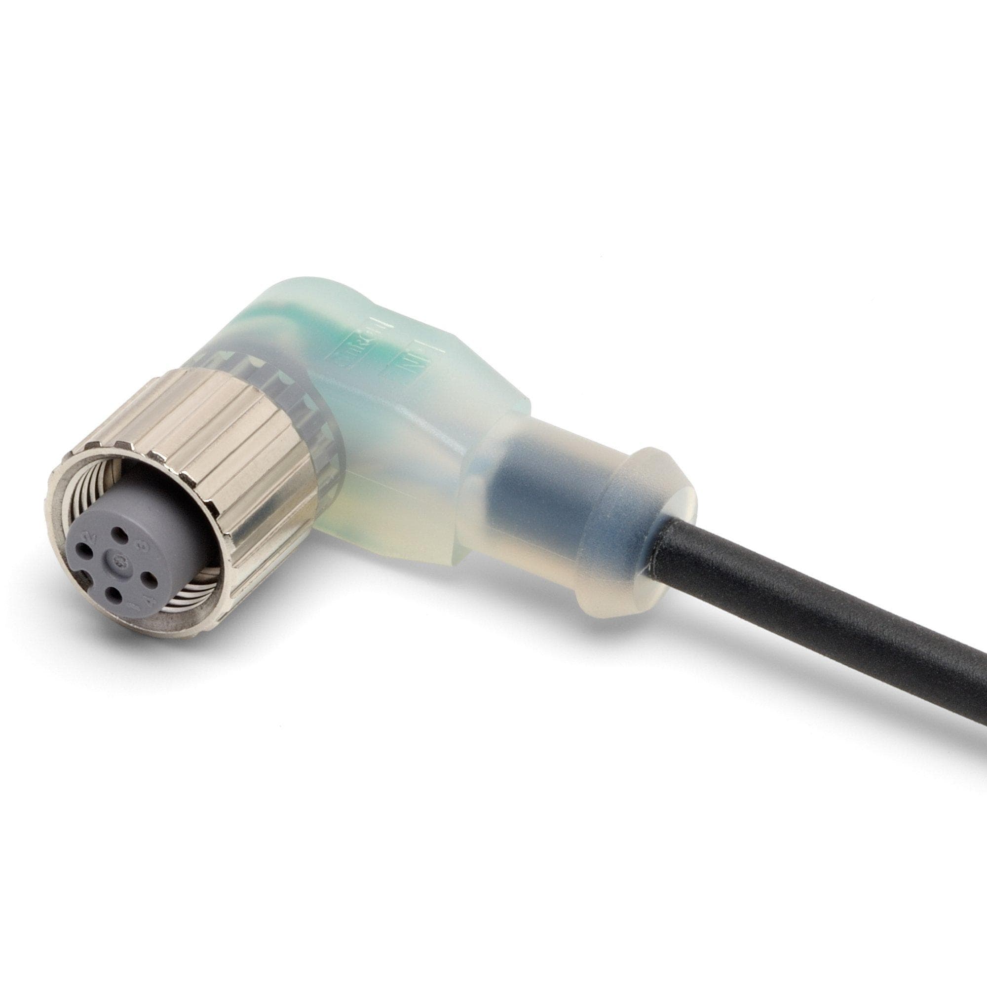 Picture of ["XS2F-M12PVC4A2MPLED, accessories cable - PRO line, socket M12 4-pin, angled, LED, PNP, 2m PVC cable, 4-adrig"]